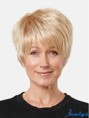 Blonde Synthetic Short Straight 8inch Affordable Lace Front Wigs