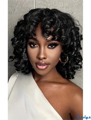 Curly Hair Wig with Bangs for Women Synthetic Wigs for African American Women