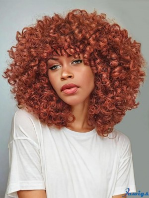 Afro Curly Wigs with Bangs for Black Women Kinky Curly Synthetic Hair