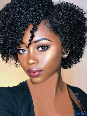 Short Kinky Curly Wigs Black Side Part Wig Afro Curly Wigs