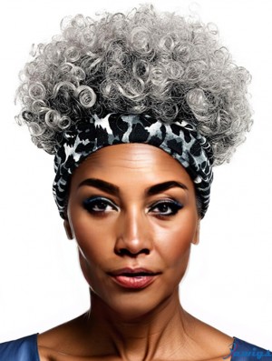 Grey wigs for black women Salt and pepper headband wig