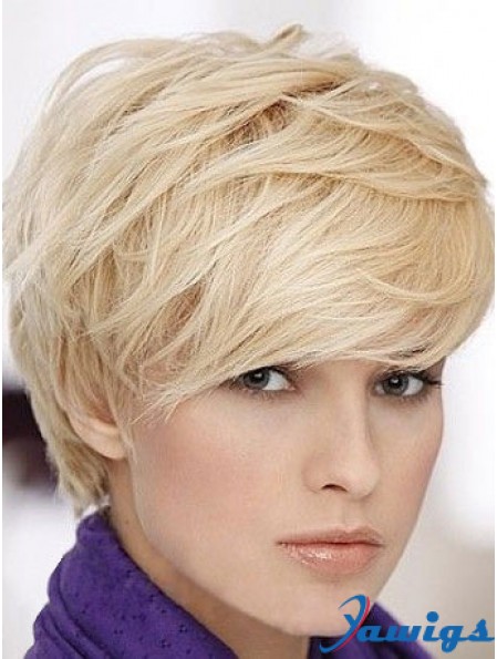 Blonde Short Straight Boycuts Capless Wig Online Shop