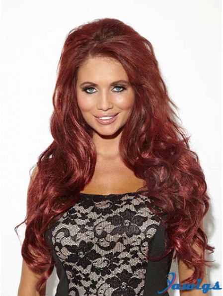 Wavy Synthetic Red Long Popular 3/4 Wigs