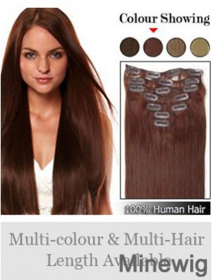 Hairstyles Auburn Straight Remy Human Hair Clip In Hair Extensions