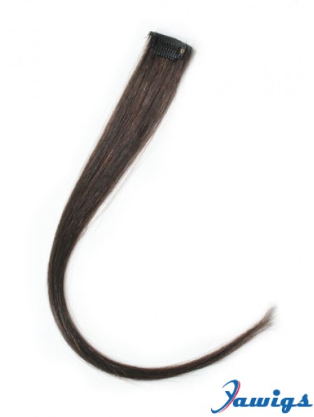 Modern Brown Straight Remy Human Hair Clip In Hair Extensions