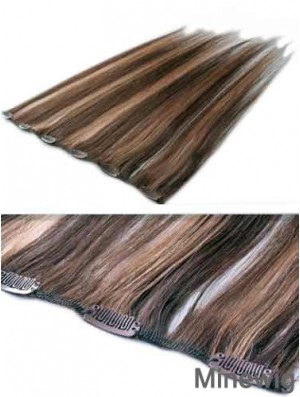 High Quality Brown Straight Remy Human Hair Clip In Hair Extensions