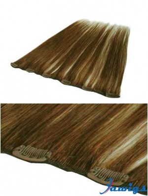 Beautiful Brown Straight Remy Human Hair Clip In Hair Extensions