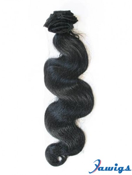 Black Wavy Style Remy Human Hair Tape In Hair Extensions