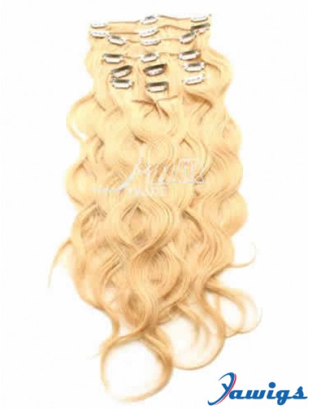 Ideal Blonde Curly Remy Human Hair Clip In Hair Extensions