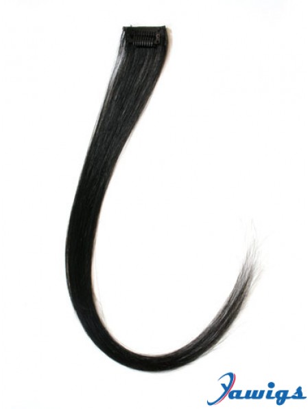 Exquisite Black Straight Remy Human Hair Clip In Hair Extensions