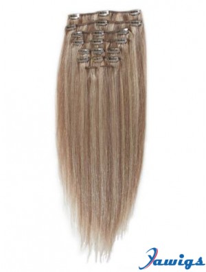 Great Blonde Straight Remy Human Hair Clip In Hair Extensions