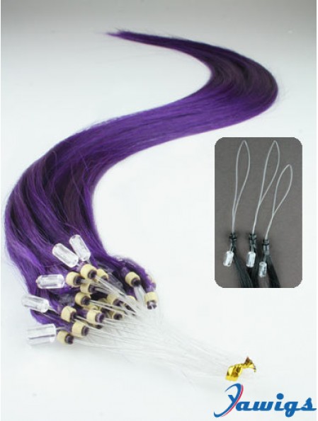 Natural Black Straight Micro Loop Ring Hair Extensions