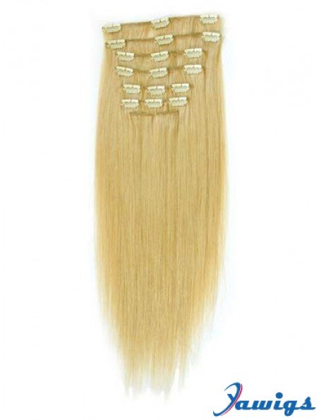 Suitable Blonde Straight Remy Human Hair Clip In Hair Extensions