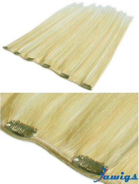 Cheapest Blonde Straight Remy Human Hair Clip In Hair Extensions