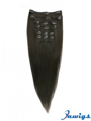 Good Black Straight Remy Human Hair Clip In Hair Extensions