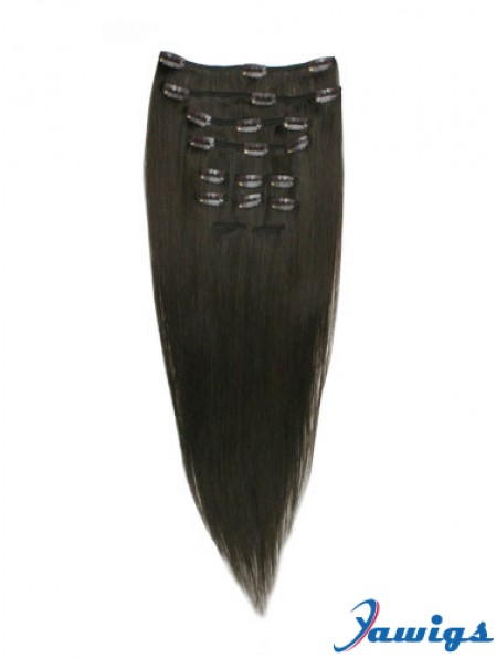 Good Black Straight Remy Human Hair Clip In Hair Extensions