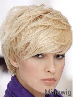 Short Straight Human Hair With Capless Short Length Boycuts