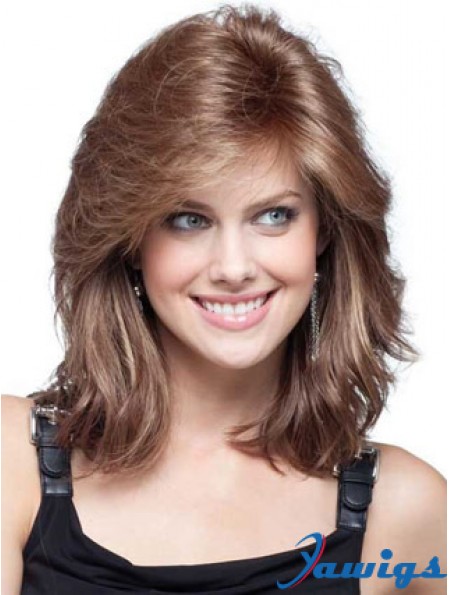 Remy Human Hair Shoulder Length Lace Front Trendy Wigs For Cancer 