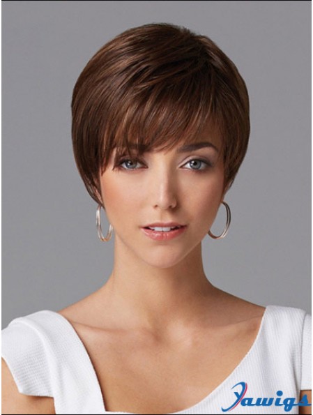 Hair Wigs For Women Cropped Length Straight Style Auburn Color