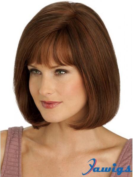 Short Bob Wigs Human Hair Chin Length Monofilament Straight Style