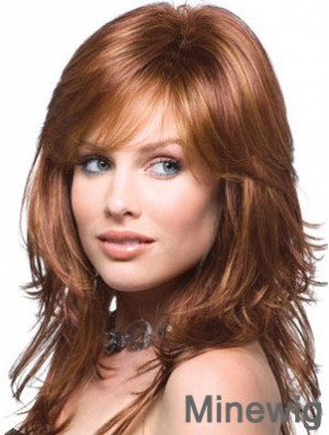 Layered Comfortable Wavy Auburn Long Synthetic Wigs