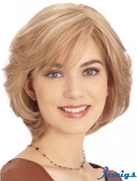 Ladies Mono Wig Layered Cut Straight Style Chin Length