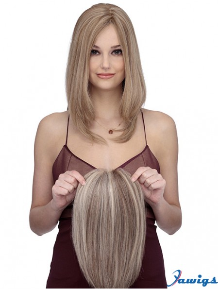 Shoulder Length Straight Without Bangs Cheap Blonde Lace Front Wigs