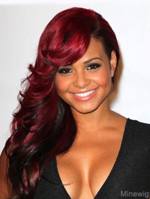 Wavy With Bangs Lace Front Great 20 inch Red Long Wigs