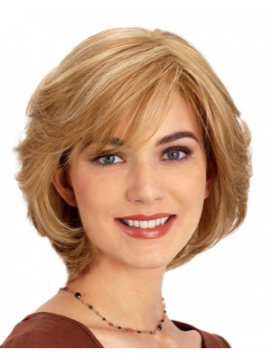 10 inch Blonde Chin Length Layered Wavy Sassy Lace Wigs