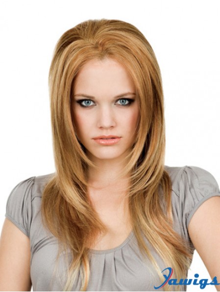  Remy Human Hair Lace Front Blonde Modern Long Wigs