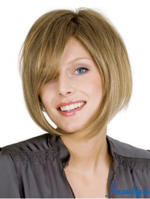 Chin Length Blonde Modern 10 inch Wavy Bob Wigs