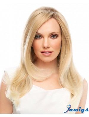 18 inch Blonde Long Layered Straight Designed Lace Wigs