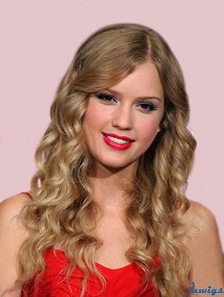 Lace Front Without Bangs Wavy Long Blonde Good Taylor Swift Wigs   