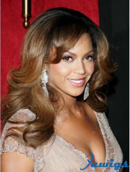 Long Brown Layered Wavy Fashion Full Lace Beyonce Knowles Wigs