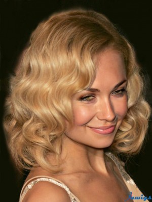 Popular Nicole Richie Wigs With Wavy Style Shoulder Style Blonde Color Lace Front Wigs 