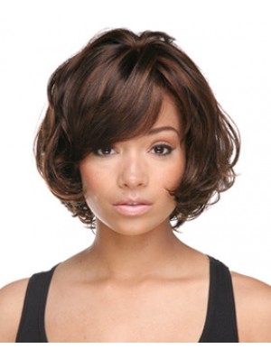 Auburn Chin Length Bobs Capless Synthetic Hair Styles For Black Woman