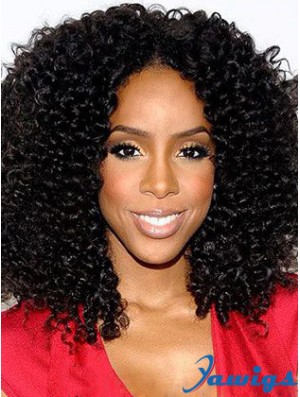 Designed 16 inch Shoulder Length Kinky Wigs For Black Women