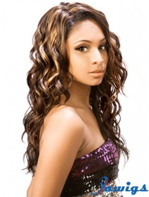 Long Brown Wavy Without Bangs Incredible African American Wigs