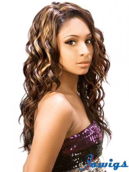 Long Brown Wavy Without Bangs Incredible African American Wigs