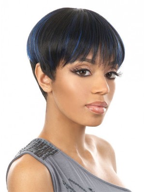 Cropped Black Straight Boycuts New African American Wigs