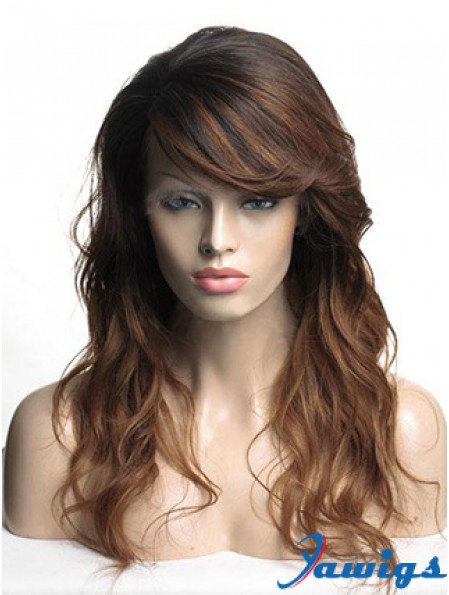 Long Brown Wavy With Bangs Cheapest African American Wigs