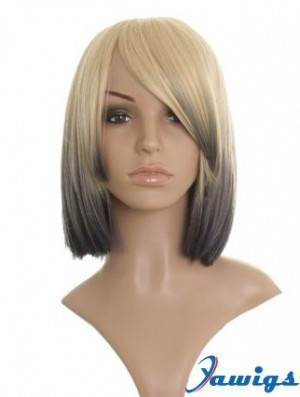 Straight Lace Front 12 inch Durable Chin Length Celebrity Wigs