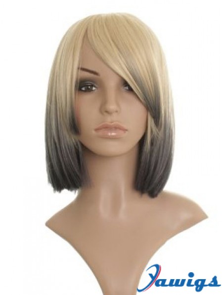 Straight Lace Front 12 inch Durable Chin Length Celebrity Wigs