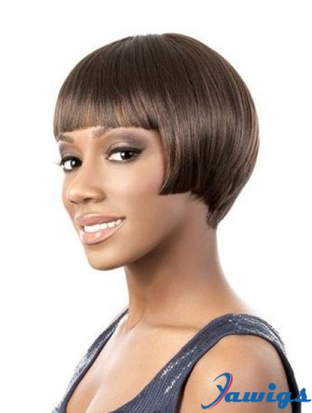 Lace Front Short Yaki Brown Amazing Bob Wigs