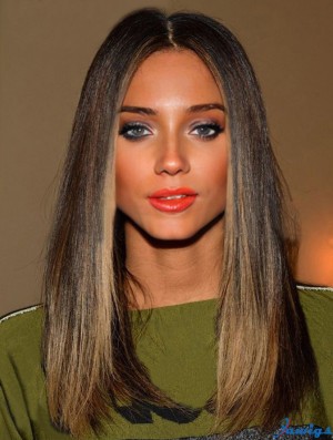 Shoulder Length Ombre/2 Tone Straight Without Bangs Fabulous African American Wigs