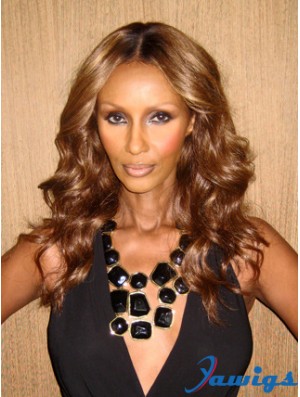 Long Wavy Lace Front Brown 18 inch Affordable Iman Wigs