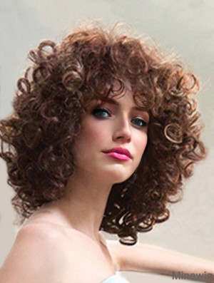 Ladies Synthetic Wigs Shoulder Length Curly Style Layered Cut