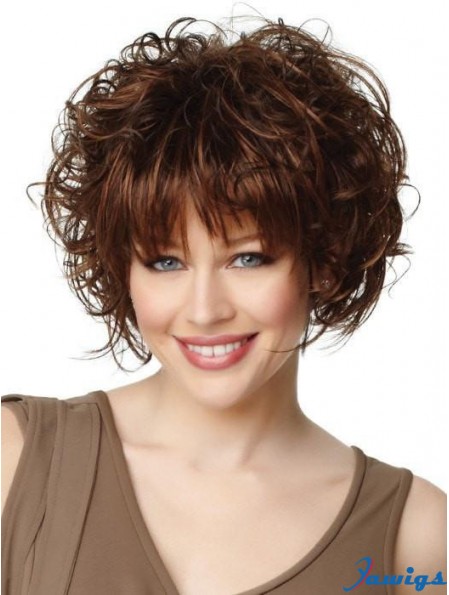 With Bangs Auburn Straight 8 inch Cropped Synthetic Wigs