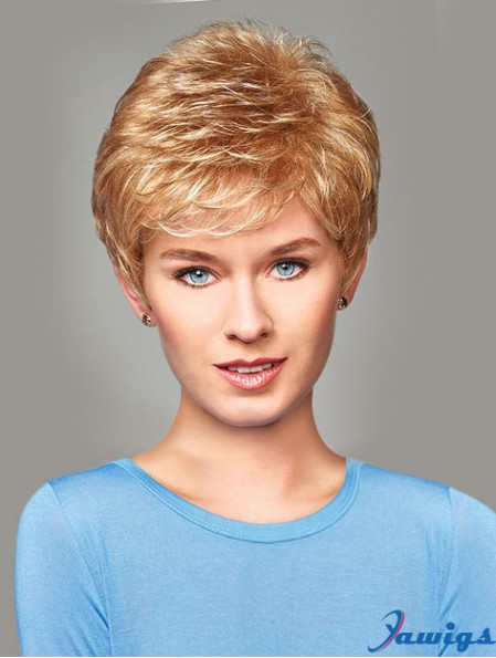 Buy Synthetic With Capless Short Length Blonde Color