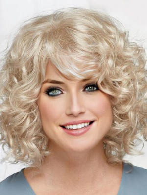 Curly Platinum Blonde Chin Length 12 inch Hairstyles Classic Wigs